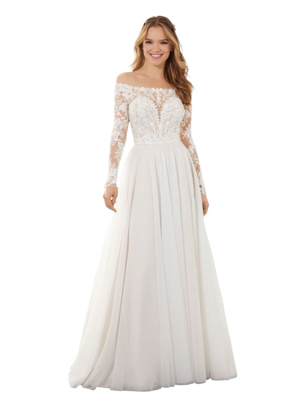 Mori Lee White Lace Wedding Dress